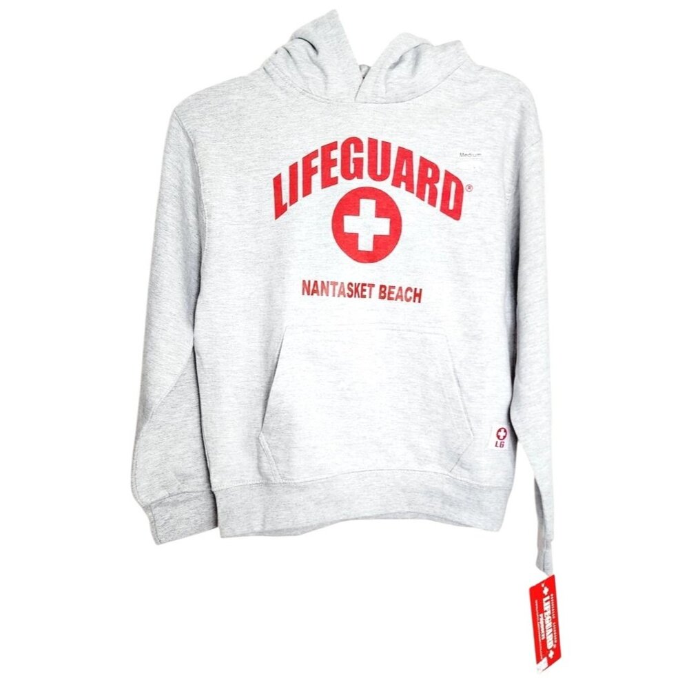 Lifeguard Nantasket Beach All Over Logo Graphic Cotton/Polyester Silver Red Med
